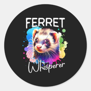 Frettchen-Flüsterer Comfort Colors Erwachsene Schw Runder Aufkleber