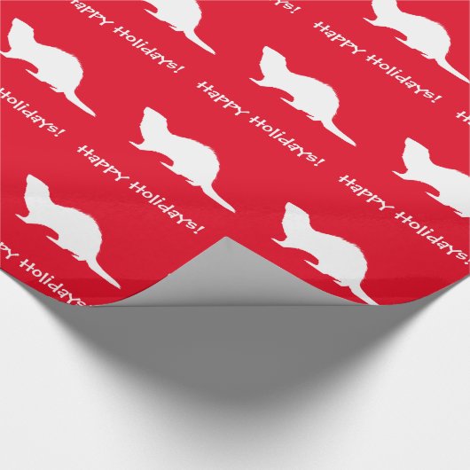 Frettchen frohe Feiertage Geschenkpapier (Ecke)