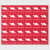 Frettchen frohe Feiertage Geschenkpapier (Flach)