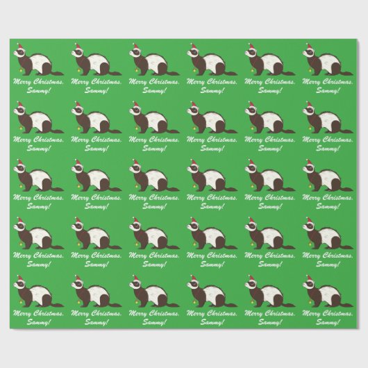 Frettchen-frohe Weihnachten mit Geschenkpapier (Flach)