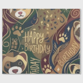 Frettchen Frohen Geburtstag Geschenkpapier (Flach)