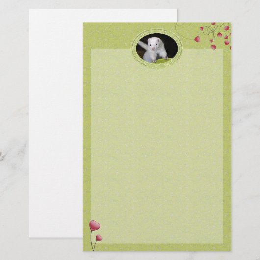 Frettchen-Frühlings-Briefpapier Briefpapier (Vorne/Hinten)