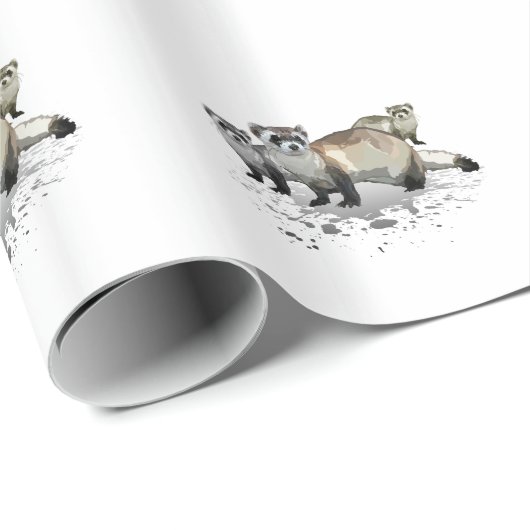 Frettchen Geschenkpapier (Rolleneckpunkt)