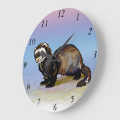 Frettchen Große Wanduhr (Winkel)