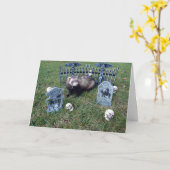 Frettchen-Halloween-Karte Karte (Gelbe Blume)