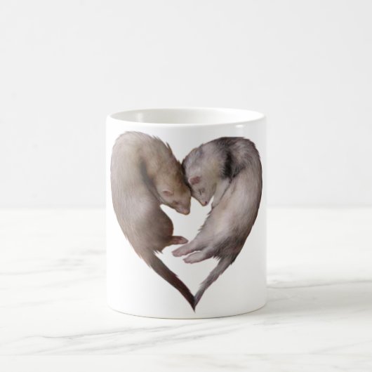 Frettchen-Herz-Tasse Kaffeetasse (Mittel)