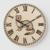 Frettchen Holz Wanduhr (Vorderseite)