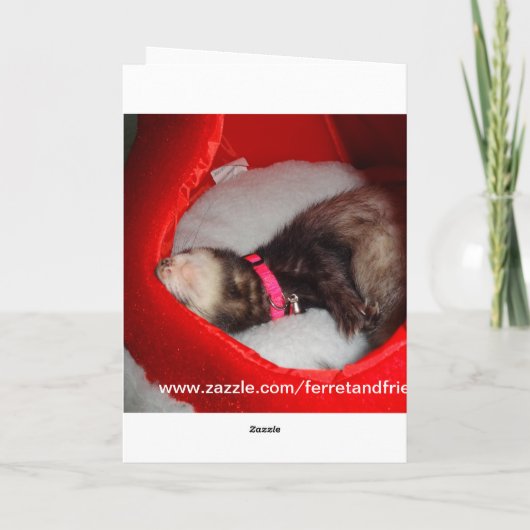 Frettchen in der feiertagskarte (Rückseite)