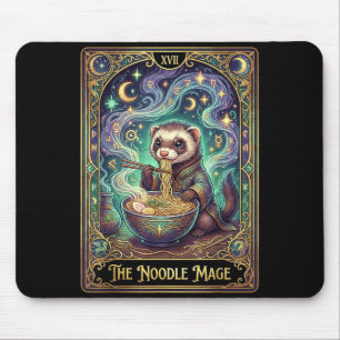 Frettchen isst Ramen Tarotkarte Japanisches Kawaii Mousepad