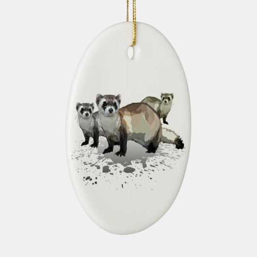 Frettchen Keramik Ornament (Rechts)