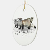 Frettchen Keramik Ornament (Links)