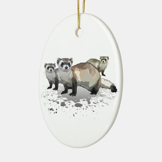 Frettchen Keramik Ornament (Links)