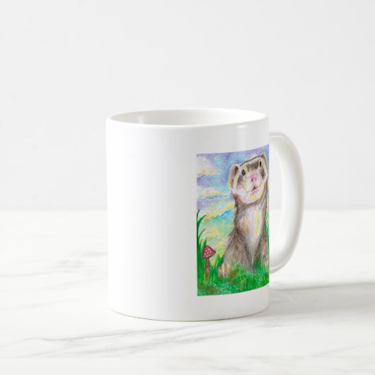 Frettchen-kleines Tierlebewesen niedlich Kaffeetasse (VorderseiteRechts)