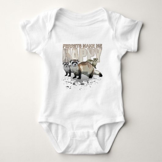 Frettchen machen mich glücklich baby strampler (Vorderseite)