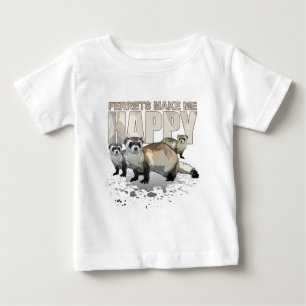 Frettchen machen mich glücklich baby t-shirt