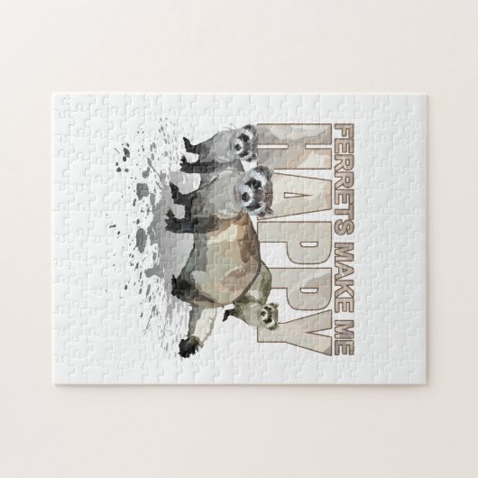 Frettchen machen mich glücklich puzzle (Horizontal)