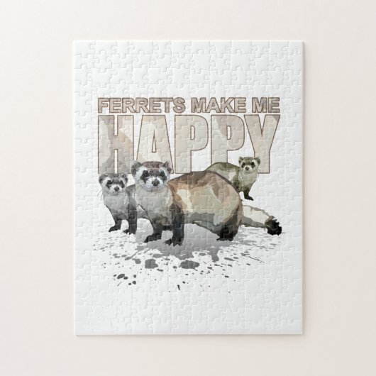 Frettchen machen mich glücklich puzzle (Vertikal)