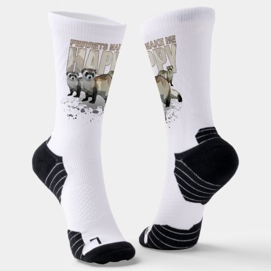 Frettchen machen mich glücklich Süßer Frettchenlie Socken (Gewinkelt)