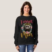 Frettchen-Mama Süßes Frettchen Fliege Leopard Blum Sweatshirt (Vorne ganz)