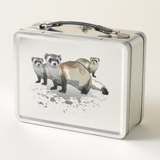 Frettchen Metall Brotdose (Rückseite)