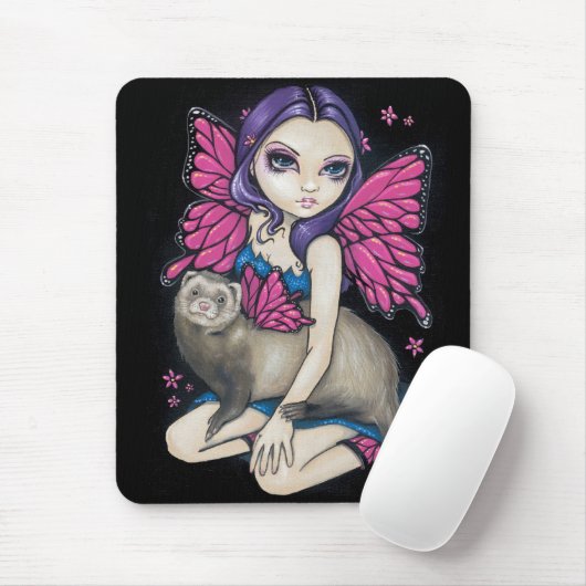 "Frettchen mit Schmetterling Wings" Mousepad (Mit Mouse)