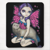 "Frettchen mit Schmetterling Wings" Mousepad (Vorne)