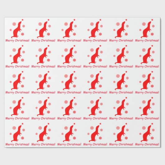 Frettchen mit Schneeflocke-frohen Weihnachten Geschenkpapier (Flach)