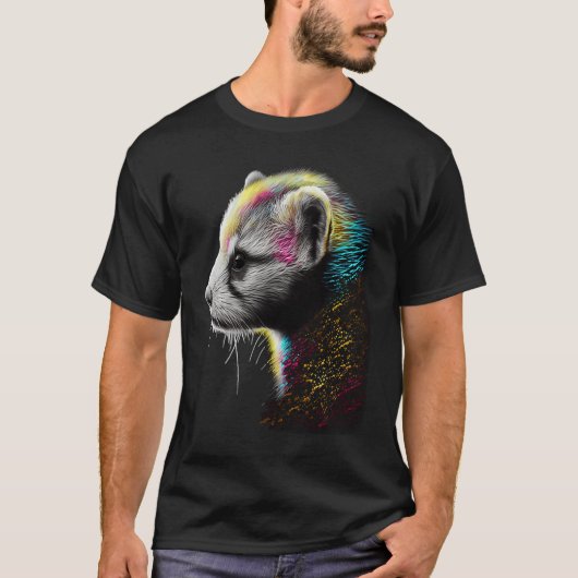 Frettchen Mutter Vater Mustela Nigripes T-Shirt (Vorderseite)