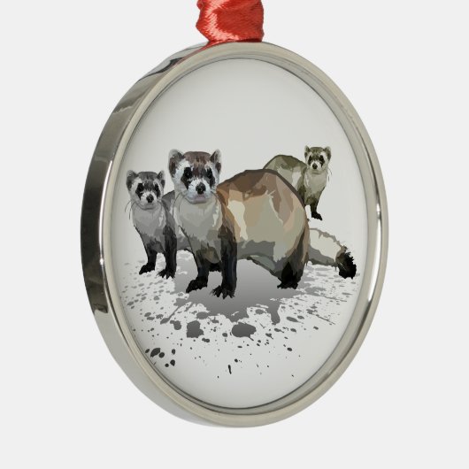 Frettchen Ornament Aus Metall (Rechts)