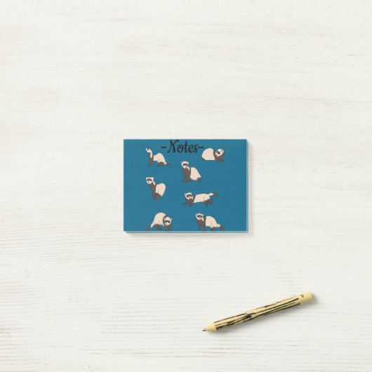 Frettchen post-it klebezettel (Auf Schreibtisch)