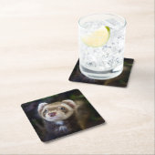 Frettchen Rechteckiger Pappuntersetzer (Vor Ort)