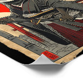 Frettchen Samurai japanische Vintage Krieger Kunst Poster (Ecke)