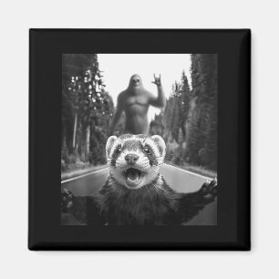 Frettchen-Selfie mit Bigfoot lustig für Männer Fra Magnet