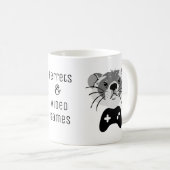 Frettchen Spielen Videospiele Sonniger Cartoon Kaffeetasse (VorderseiteRechts)