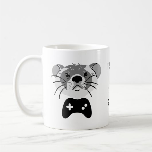 Frettchen Spielen Videospiele Sonniger Cartoon Kaffeetasse (Links)