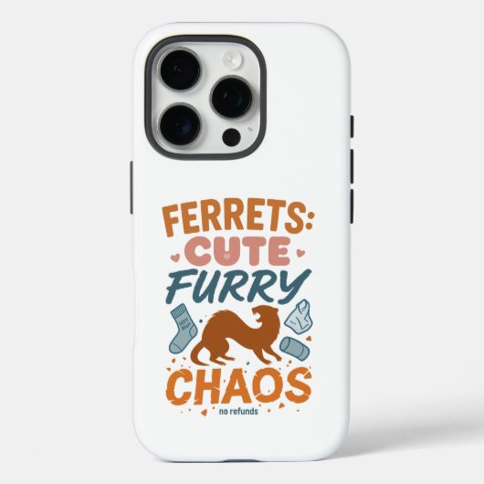 Frettchen: Süß, Flauschig, Chaos Case-Mate iPhone Hülle (Rückseite)