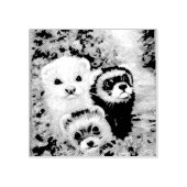 Frettchen und Blume Gummistempel (Prägung)