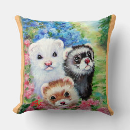 Frettchen und Blume Kissen