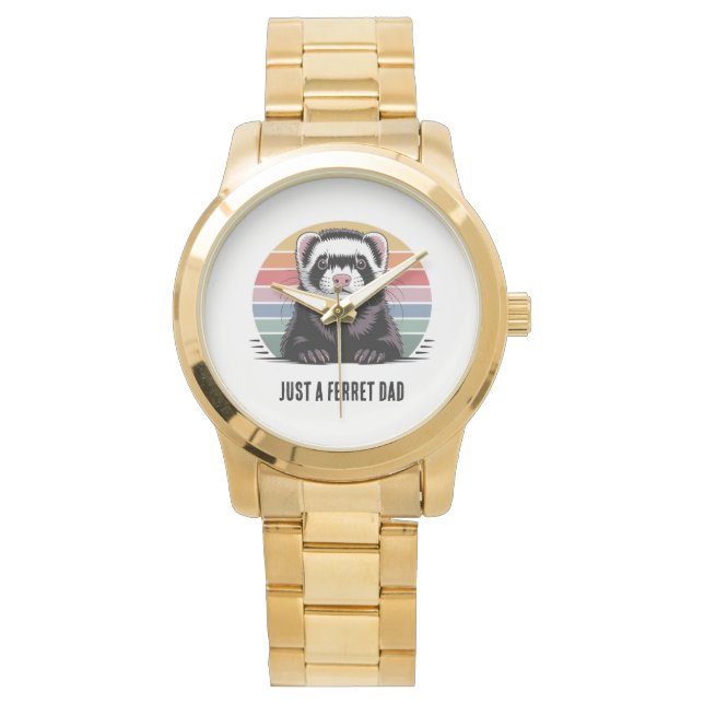 Frettchen-Vater T-Shirt Armbanduhr (Vorderseite)