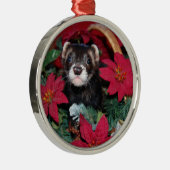 Frettchen-Weihnachten Oranment Silbernes Ornament (Rechts)
