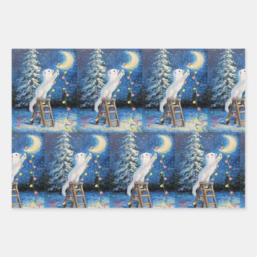 Frettchen-Weihnachts-Geschenkpapier Geschenkpapier Set (Vorderseite)