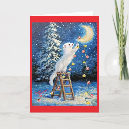 Frettchen-Weihnachtskarte Feiertagskarte (Vorderseite)