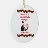 Frettchen-WeihnachtsKeramik-Verzierung Keramik Ornament (Rechts)