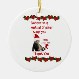 Frettchen-WeihnachtsKeramik-Verzierung Keramik Ornament