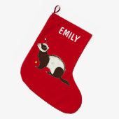 Frettchen-Weihnachtsname kundengerecht Großer Weihnachtsstrumpf (Vorderansicht (hängend))