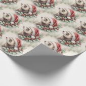Frettchen-Weihnachtspapier Geschenkpapier (Ecke)