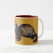 Frettchen Zweifarbige Tasse (VorderseiteRechts)