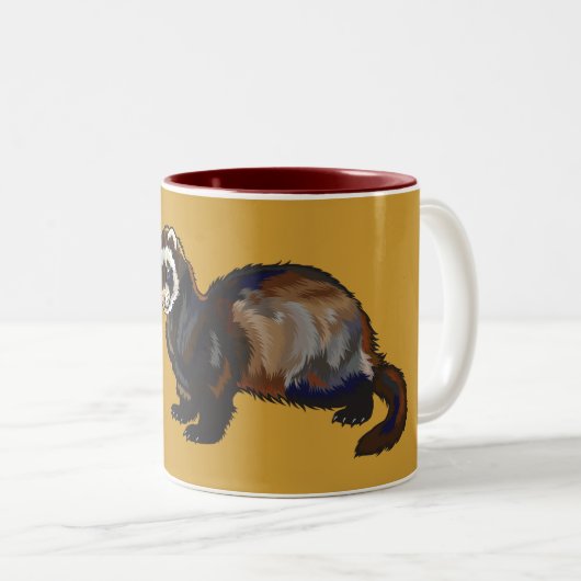 Frettchen Zweifarbige Tasse (VorderseiteRechts)