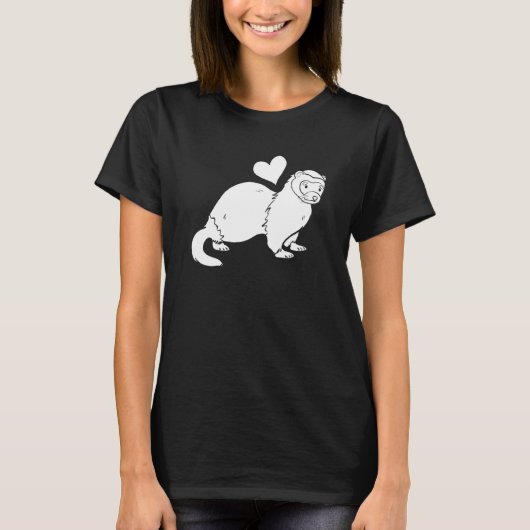 Frettchenherz - Pelztier Wiesel Frettchen T-Shirt (Vorderseite)