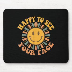 Freu mich, dein Gesicht Retro glücklicher Lehrer z Mousepad